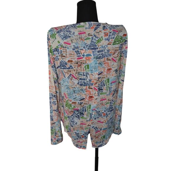 Anthropologie Maeve Cartography London Map Print Shirt Size 2 - Picture 3 of 5